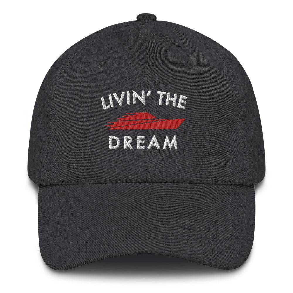 Livin' The Dream Adjustable Hat White Logo