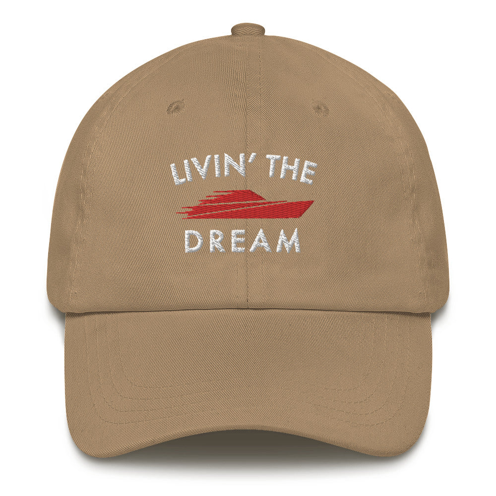 Livin' The Dream Adjustable Hat White Logo