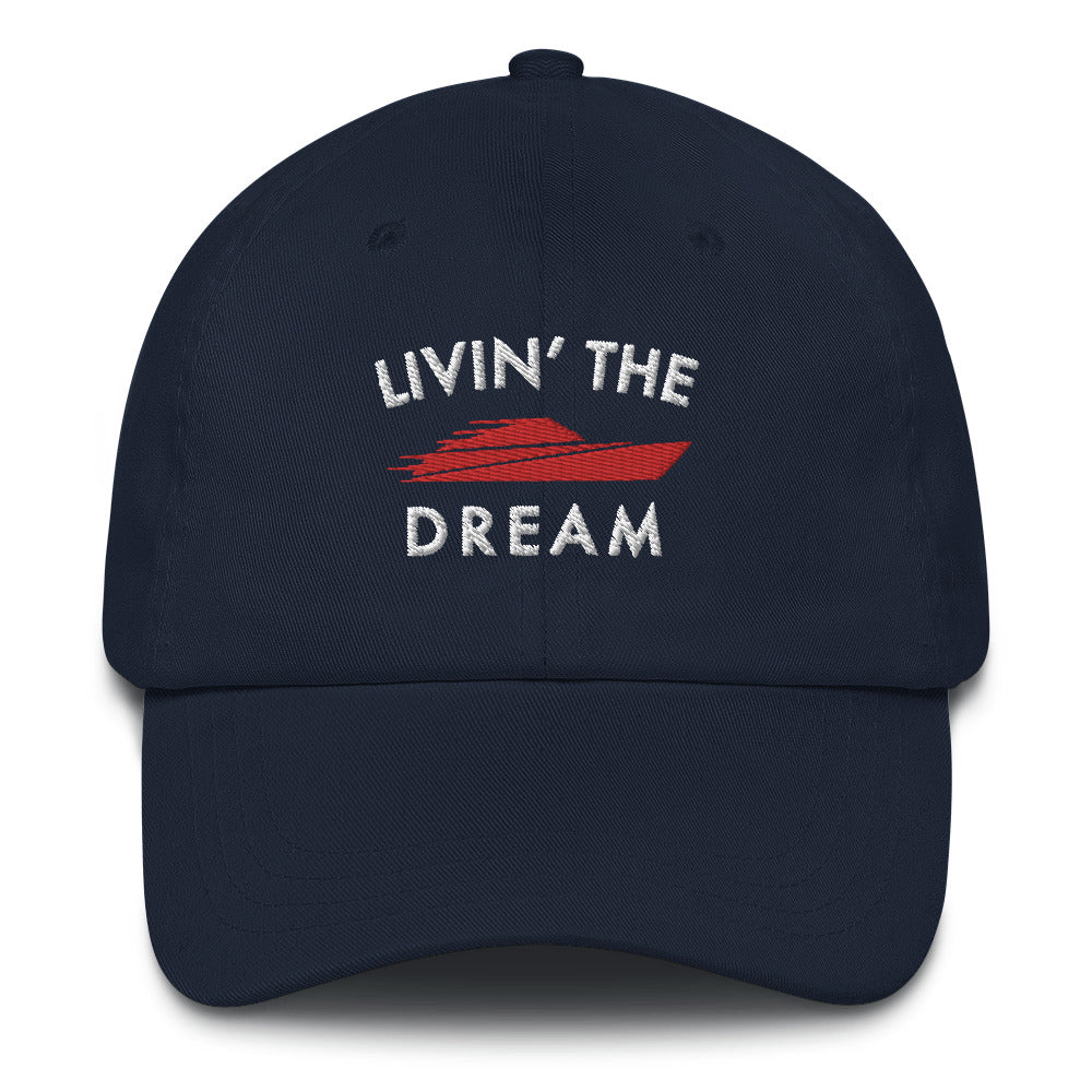 Livin' The Dream Adjustable Hat White Logo